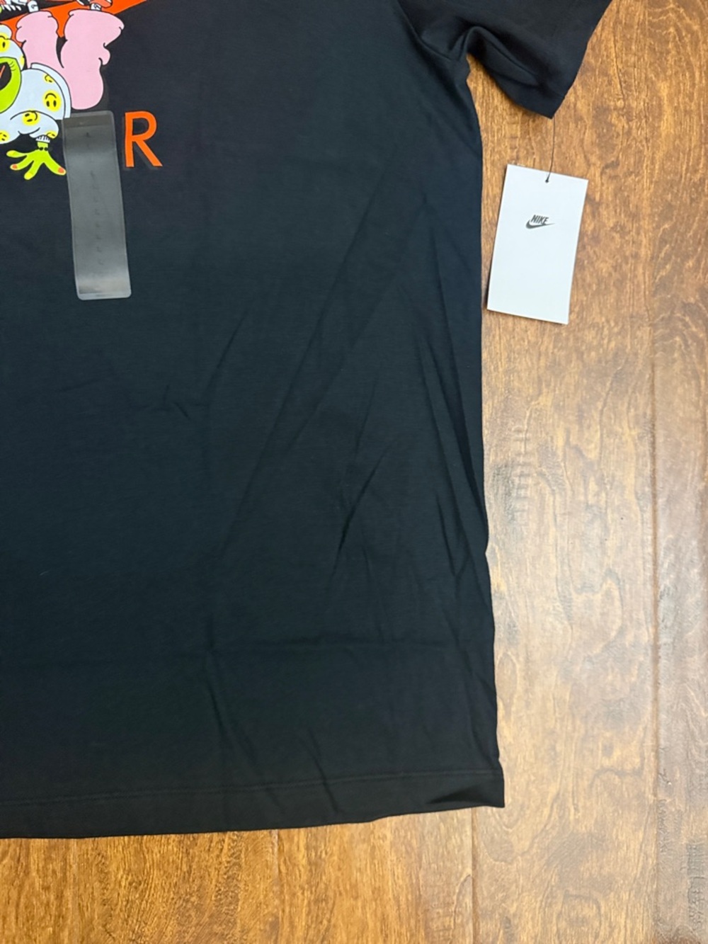 Nike Men’s Black Short Sleeve Tee with Orange Swoosh Multicolor Graphic Size L - Picture 6 of 16
